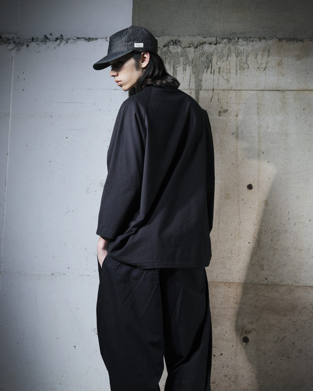 ORGANIC COTTON DENIM 5-PANEL CAP / BLACK