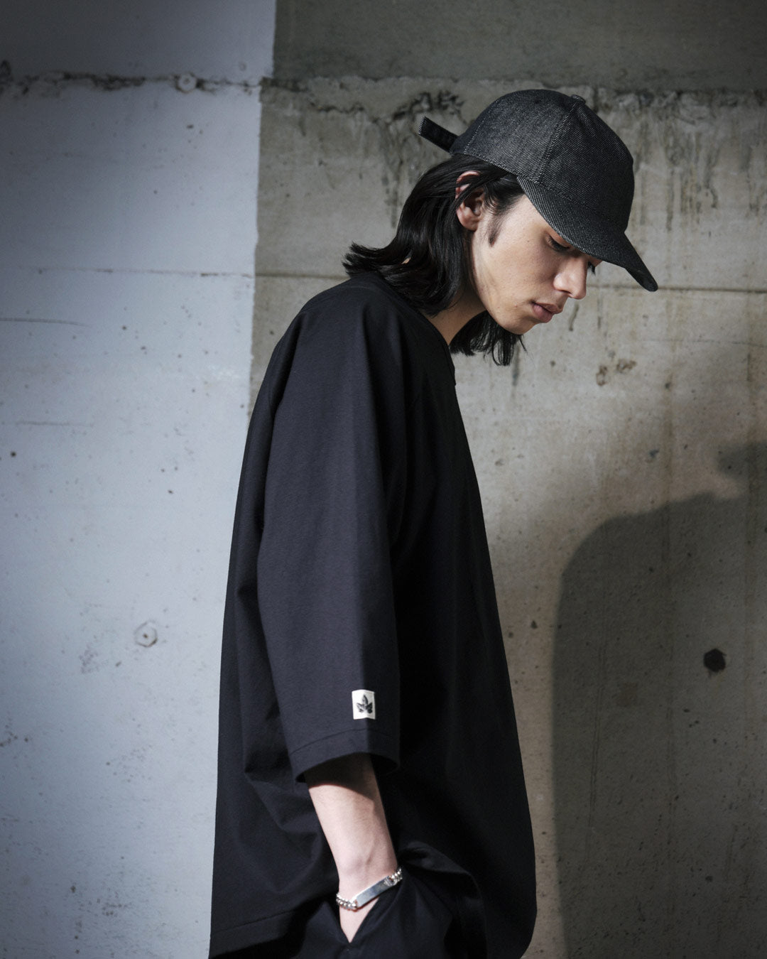 ORGANIC COTTON DENIM 5-PANEL CAP / BLACK
