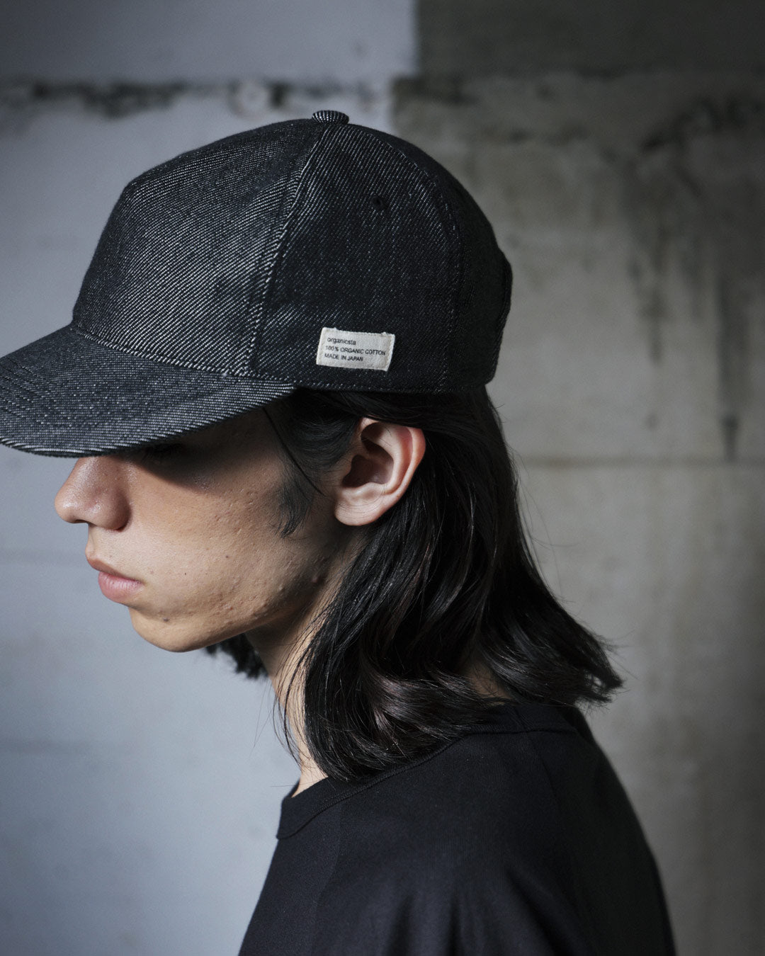 ORGANIC COTTON DENIM 5-PANEL CAP / BLACK