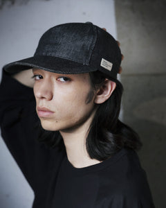 ORGANIC COTTON DENIM 5-PANEL CAP / BLACK