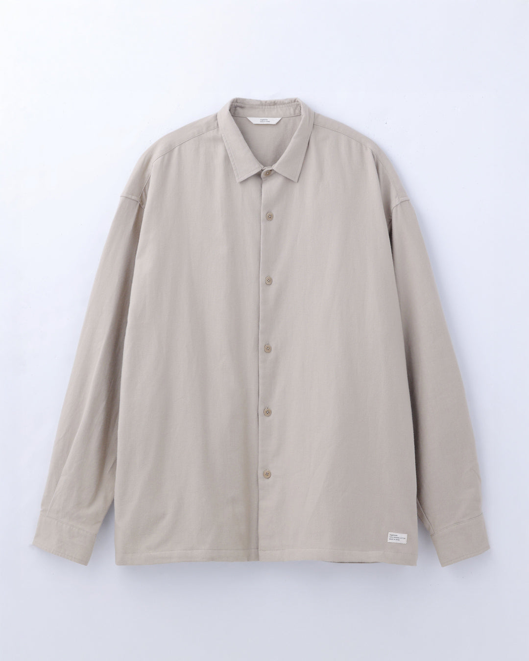 ORGANIC COTTON FLANNEL SHIRT JACKET / BEIGE