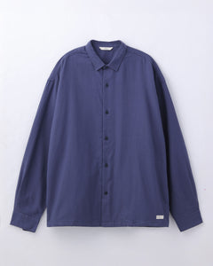 ORGANIC COTTON FLANNEL SHIRT JACKET / BLUE
