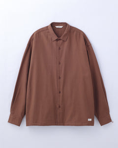 ORGANIC COTTON FLANNEL SHIRT JACKET / BROWN