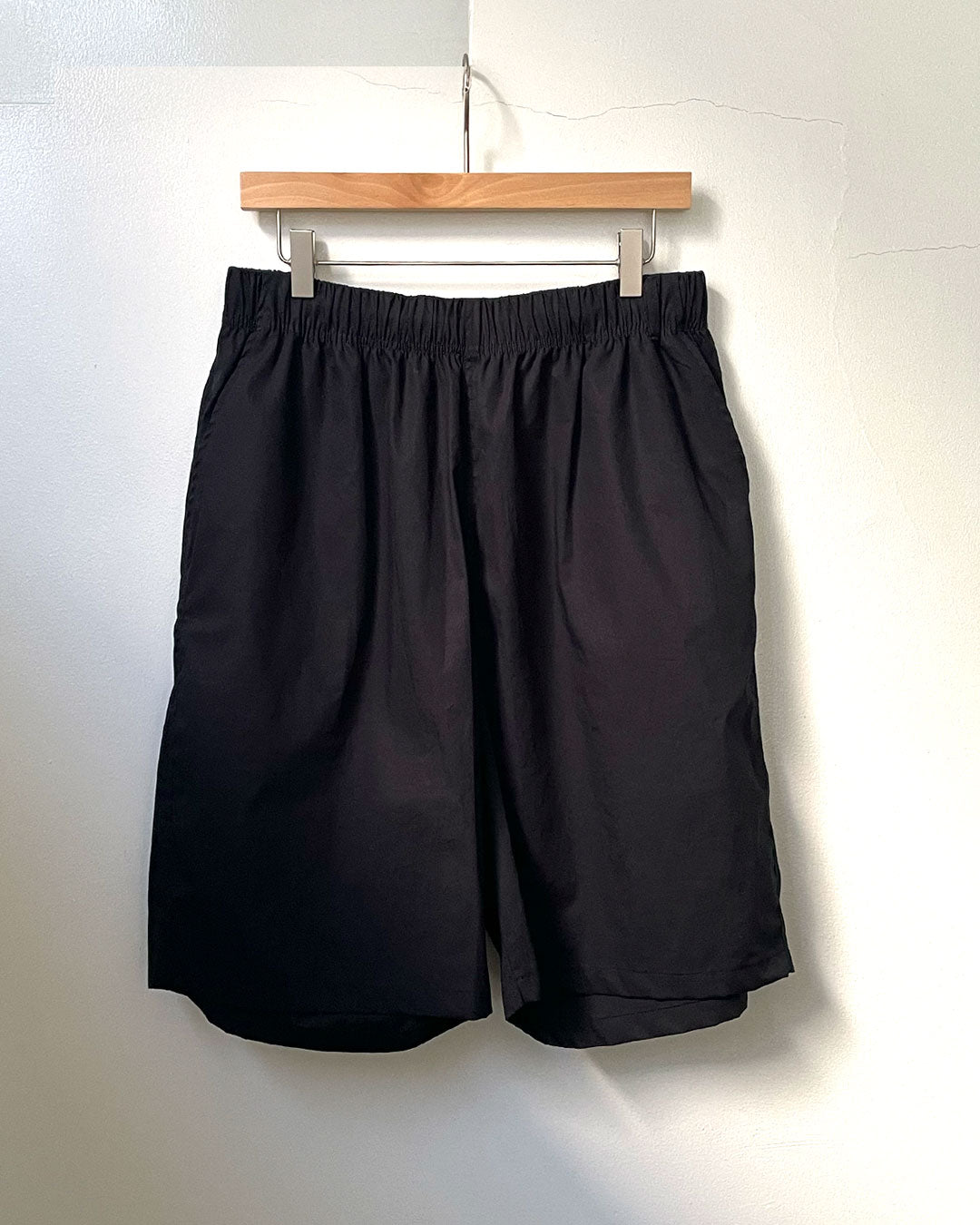 ORGANIC COTTON BROADCLOTH EASY SHORTS / BLACK