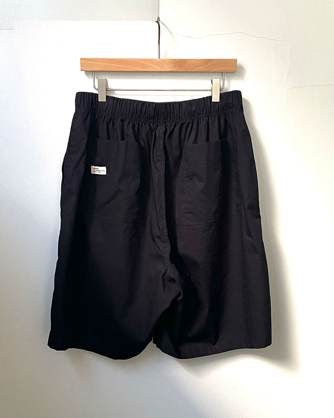 ORGANIC COTTON BROADCLOTH EASY SHORTS / BLACK