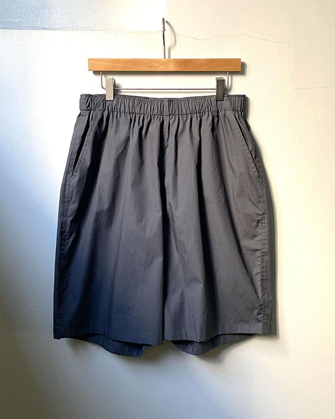ORGANIC COTTON BROADCLOTH EASY SHORTS / GREY