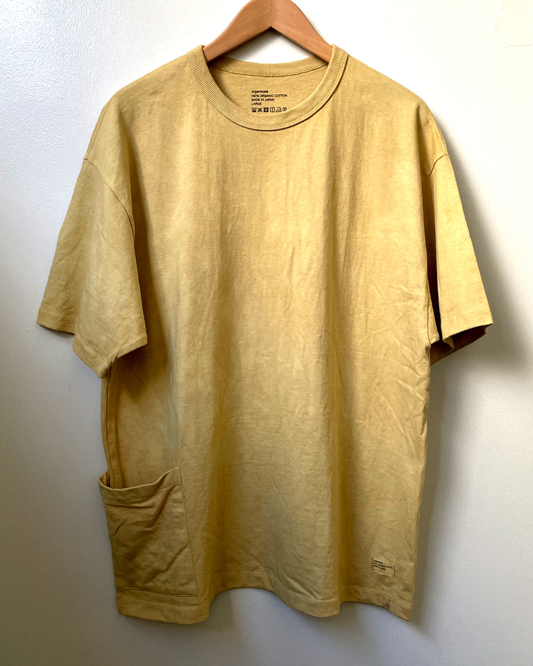 ORGANIC COTTON POCKET TEE 草木染め/月見草 – organicsta