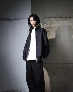 ORGANIC COTTON BROADCLOTH TRACK JACKET / BLACK