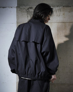 ORGANIC COTTON BROADCLOTH TRACK JACKET / BLACK