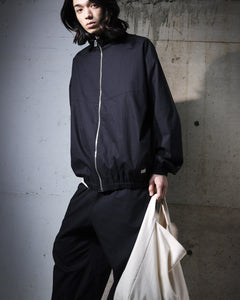 ORGANIC COTTON BROADCLOTH TRACK JACKET / BLACK