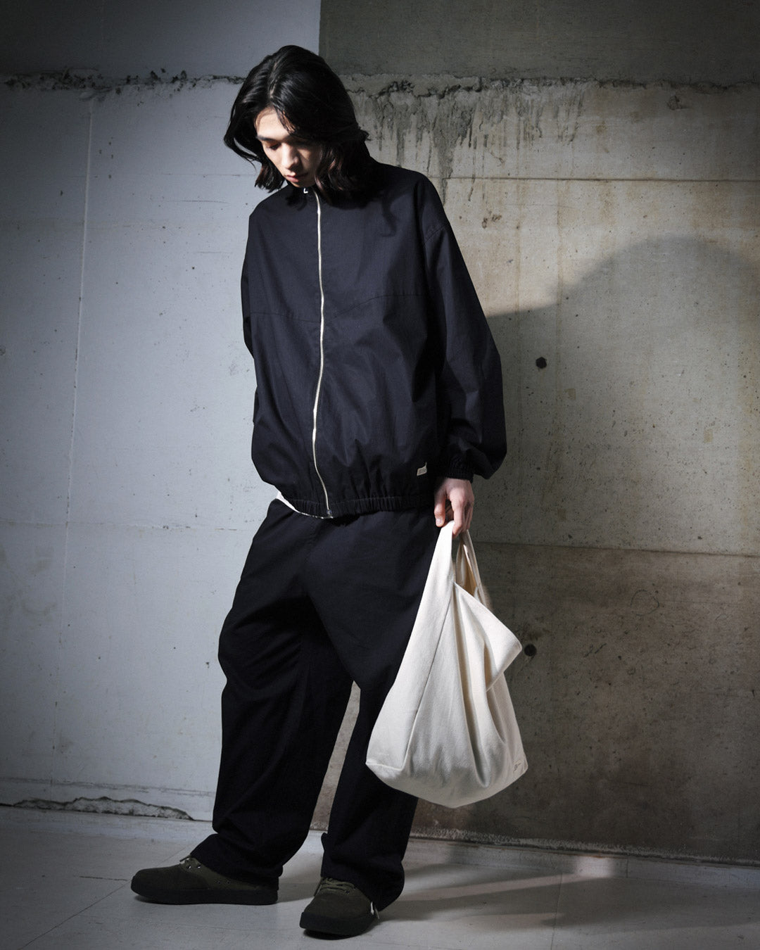 ORGANIC COTTON DENIM MARCHE BAG / WHITE