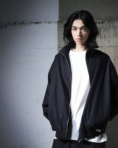 ORGANIC COTTON BROADCLOTH TRACK JACKET / BLACK