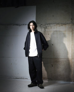 ORGANIC COTTON BROADCLOTH TRACK JACKET / BLACK