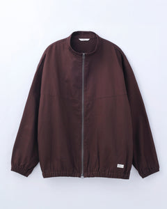 ORGANIC COTTON TWILL TRACK JACKET / BROWN