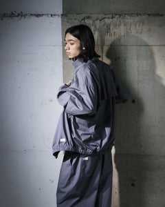 ORGANIC COTTON BROADCLOTH TRACK JACKET / GREY