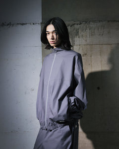 ORGANIC COTTON BROADCLOTH TRACK JACKET / GREY