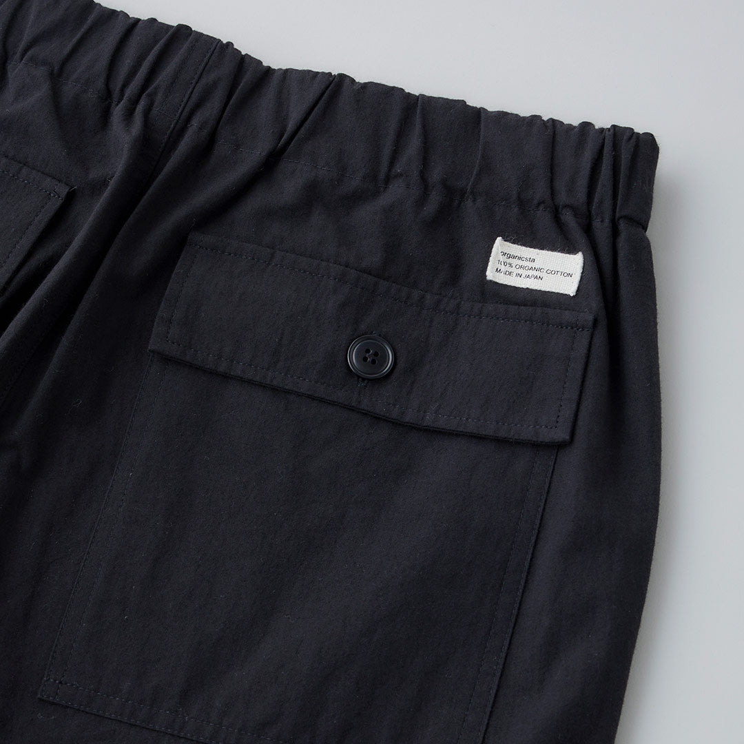 ORGANIC COTTON TYPEWRITER FATIGUE EASY PANTS BLACK – organicsta